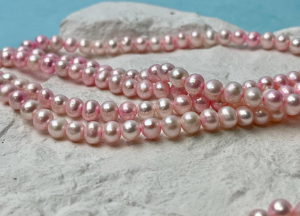 6-6.5 mm AA Baby Pink Color Potato Freshwater Pearl Beads Genuine Light Baby Pink Freshwater Pearls 68-72 Beads #P2921
