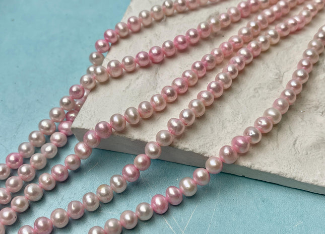 6-6.5 mm AA Baby Pink Color Potato Freshwater Pearl Beads Genuine Light Baby Pink Freshwater Pearls 68-72 Beads #P2921