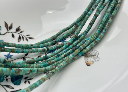 4 mm 100% All Natural Turquoise Heishi Rondelle Shape Genuine Natural Multi Color Turquoise Gemstones 15.5-16 Inches Strand #4685