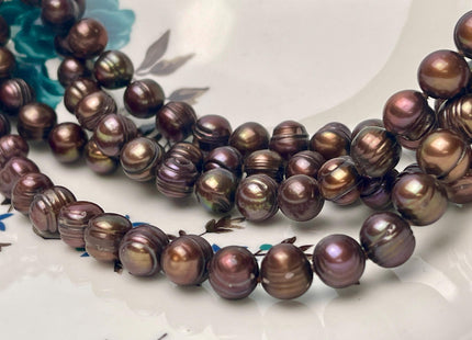 90 Inches 9 mm Dark Chocolate Brown Freshwater Pearl Necklace Genuine Pearl Hand Knotted Long Necklace, Bridal Pearl Necklace #P2930
