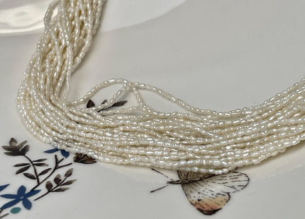 1-1.5x2 mm Natural White Rice Tiny Freshwater Seed Pearls Genuine Natural Rice Seed Pearls #P2925