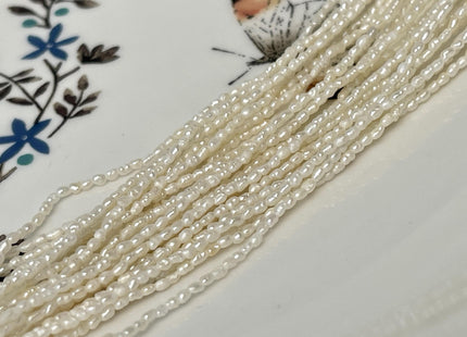 1-1.5x2 mm Natural White Rice Tiny Freshwater Seed Pearls Genuine Natural Rice Seed Pearls #P2925