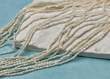 1-1.5x2 mm Natural White Rice Tiny Freshwater Seed Pearls Genuine Natural Rice Seed Pearls #P2925