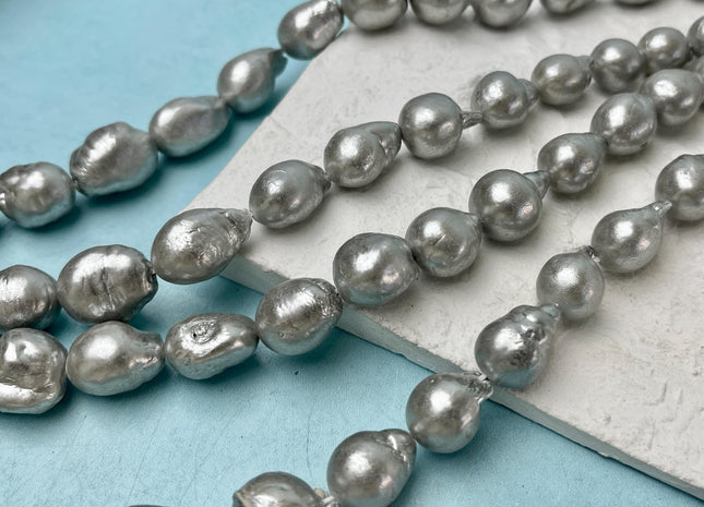 12-15 mm Jumbo Gray Baroque Freshwater Pearl Beads Cultured Gray Baroque Genuine Freshwater Baroque Pearls #P2933