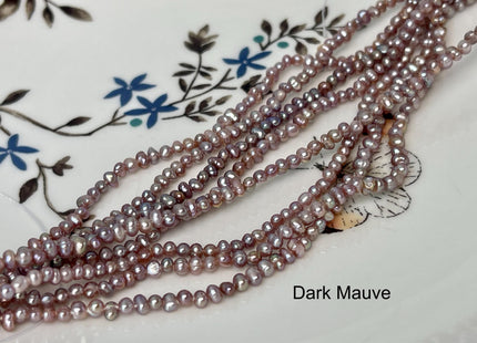 2-2.5 mm AA Natural White OR Mauve Pink Tiny Potato Pearl Genuine Freshwater Seed Pearl Beads #P2928