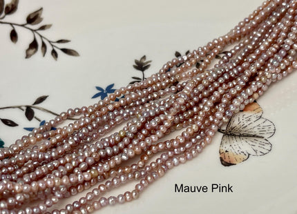 2-2.5 mm AA Natural White OR Mauve Pink Tiny Potato Pearl Genuine Freshwater Seed Pearl Beads #P2928