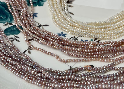 2-2.5 mm AA Natural White OR Mauve Pink Tiny Potato Pearl Genuine Freshwater Seed Pearl Beads #P2928