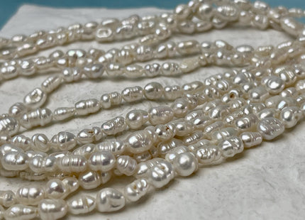 5x6-8mm Natural White Keshi Rice Nugget Freshwater Pearl Beads Genuine Freshwater Tiny Keshi Nugget Pearls B Grade #P2938
