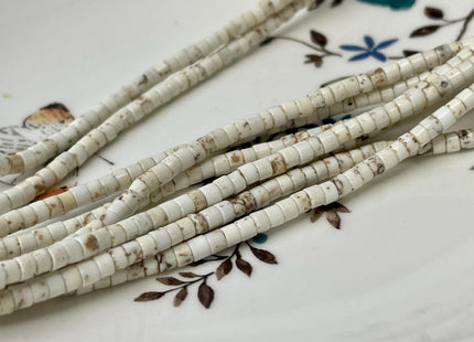 3 mm White Howlite Turquoise Heishi Rondelle Shape Howlite Turquoise Gemstones Loose Beads 15 Inches Strand #4686