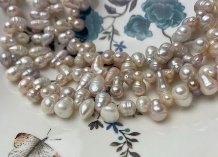 8-10x10-15 mm Natural Mixed White and Pink Color Peanut Shape Top Drilled Freshwater Pearl Beads Genuine Peanut Freshwater Pearls #P2942