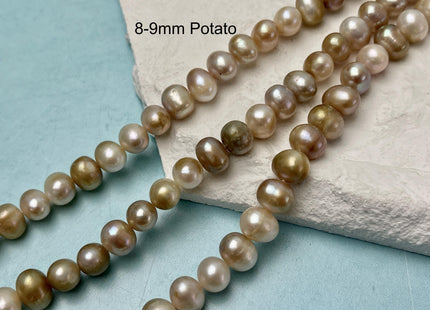 7-9 mm Natural Seaweed Color Potato Freshwater Pearl Beads Genuine Natural Color Freshwater Potato Pearls #88
