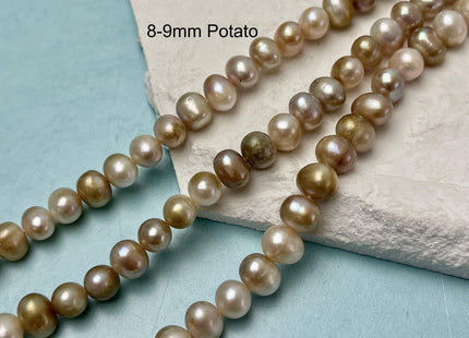 7-9 mm Natural Seaweed Color Potato Freshwater Pearl Beads Genuine Natural Color Freshwater Potato Pearls #88