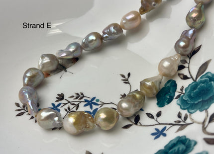 One-Of-A-Kind 12-29 mm Large Hole Baroque Freshwater Pearl Beads 2.2mm Hole Genuine Natural Mauve Pink and Seaweed Baroque Pearls #P2945