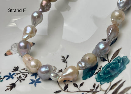 One-Of-A-Kind 12-29 mm Large Hole Baroque Freshwater Pearl Beads 2.2mm Hole Genuine Natural Mauve Pink and Seaweed Baroque Pearls #P2945