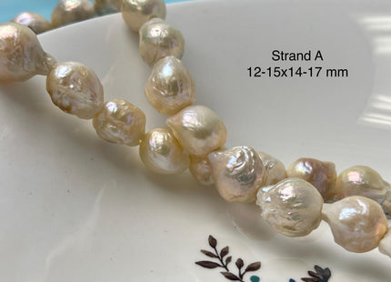 One-Of-A-Kind 12-21 mm AAA Large Hole Natural Mauve Pink Baroque Pearl Beads 2.2 mm Hole Natural Edison Pearl With Iridescent Color #P2946