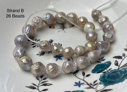 One-Of-A-Kind 12-21 mm AAA Large Hole Natural Mauve Pink Baroque Pearl Beads 2.2 mm Hole Natural Edison Pearl With Iridescent Color #P2946