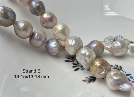 One-Of-A-Kind 12-21 mm AAA Large Hole Natural Mauve Pink Baroque Pearl Beads 2.2 mm Hole Natural Edison Pearl With Iridescent Color #P2946