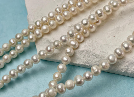 6 mm 6.5-7 mm Natural White Potato Freshwater Pearl Beads Genuine Natural Freshwater Pearls #1393