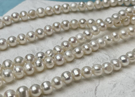 6 mm 6.5-7 mm Natural White Potato Freshwater Pearl Beads Genuine Natural Freshwater Pearls #1393