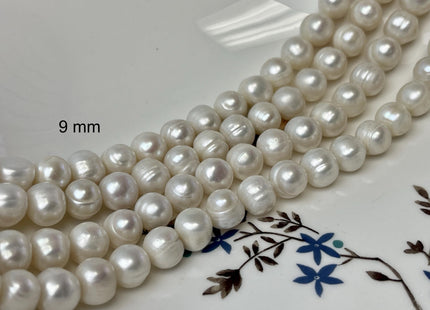 10-11 mm Natural White Potato Ringed Freshwater Pearl Beads Genuine Natural Pearl Beads, Cultured Freshwater Pearls #559