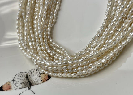 2-2.5x4 mm Natural White Rice Tiny Freshwater Seed Pearls Tiny Freshwater Pearl Beads Genuine Natural Rice Freshwater Pearls #P3146