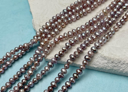 4-4.5 mm AA Natural Mauve Pink Potato Freshwater Pearls Bridal Pearls High Luster Small Pearl Beads #P3147