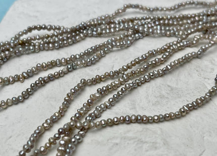2 mm Gray Tiny Freshwater Pearl Potato Shape Genuine Freshwater Seed Gray Color Pearl Beads #1253