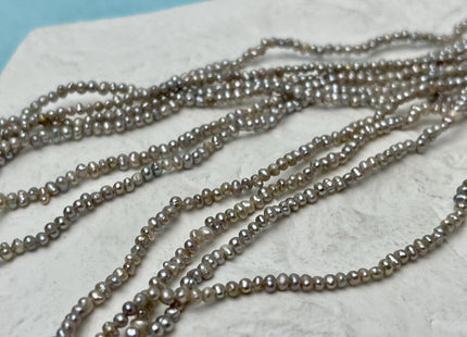 2 mm Gray Tiny Freshwater Pearl Potato Shape Genuine Freshwater Seed Gray Color Pearl Beads #1253