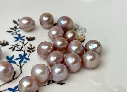 ONE Piece Rare AAA 10-13 mm Quality Luster Half Drilled Off Round Baroque Freshwater Pearl Genuine Natural Purple Mauve Edison Pearls #P3136