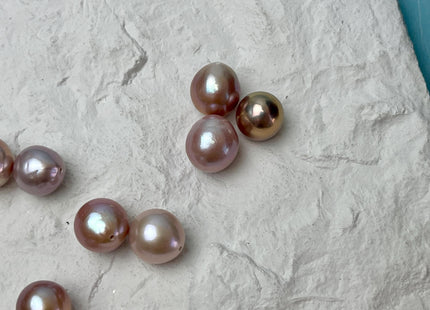 ONE Piece Rare AAA 10-13 mm Quality Luster Half Drilled Off Round Baroque Freshwater Pearl Genuine Natural Purple Mauve Edison Pearls #P3136