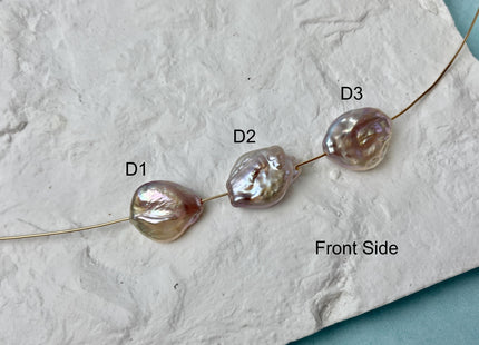 One-Of-A-Kind 17-19x23-25 mm AAA Large Hole Jumbo Natural Pink Mauve Baroque Pearl Hole Size 1.5mm Genuine High Luster Baroque Beads #P2956