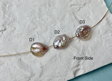 One-Of-A-Kind 17-19x23-25 mm AAA Large Hole Jumbo Natural Pink Mauve Baroque Pearl Hole Size 1.5mm Genuine High Luster Baroque Beads #P2956