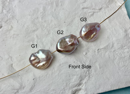 One-Of-A-Kind 17-19x23-25 mm AAA Large Hole Jumbo Natural Pink Mauve Baroque Pearl Hole Size 1.5mm Genuine High Luster Baroque Beads #P2956