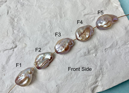 One-Of-A-Kind 17-19x23-25 mm AAA Large Hole Jumbo Natural Pink Mauve Baroque Pearl Hole Size 1.5mm Genuine High Luster Baroque Beads #P2956