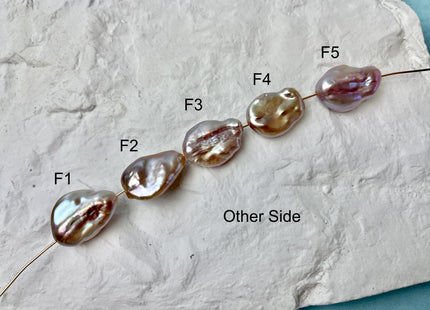 One-Of-A-Kind 17-19x23-25 mm AAA Large Hole Jumbo Natural Pink Mauve Baroque Pearl Hole Size 1.5mm Genuine High Luster Baroque Beads #P2956