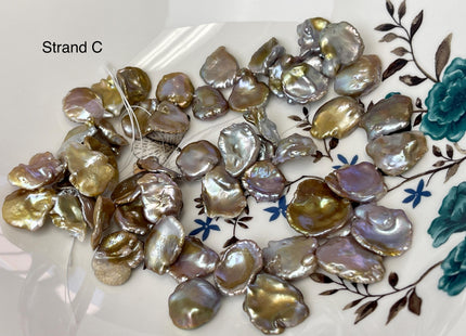 12-20x14-28 mm Natural Mauve Pink Seaweed Color Top Drilled Freshwater Pearl Beads Genuine High Luster Natural Cornflake Keshi Pearls #P3140