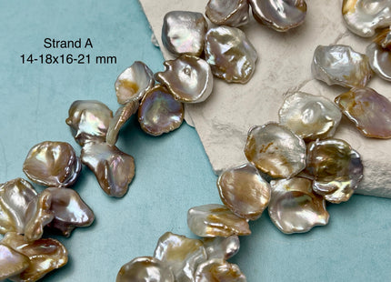 12-20x14-28 mm Natural Mauve Pink Seaweed Color Top Drilled Freshwater Pearl Beads Genuine High Luster Natural Cornflake Keshi Pearls #P3140