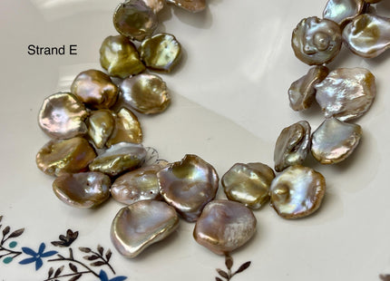 12-20x14-28 mm Natural Mauve Pink Seaweed Color Top Drilled Freshwater Pearl Beads Genuine High Luster Natural Cornflake Keshi Pearls #P3140