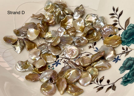 12-20x14-28 mm Natural Mauve Pink Seaweed Color Top Drilled Freshwater Pearl Beads Genuine High Luster Natural Cornflake Keshi Pearls #P3140