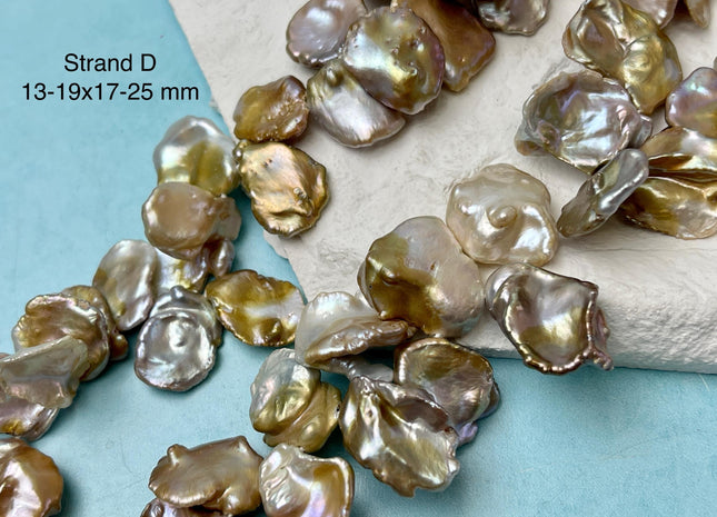 12-20x14-28 mm Natural Mauve Pink Seaweed Color Top Drilled Freshwater Pearl Beads Genuine High Luster Natural Cornflake Keshi Pearls #P3140