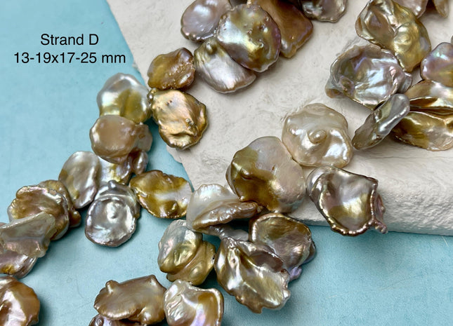 12-20x14-28 mm Natural Mauve Pink Seaweed Color Top Drilled Freshwater Pearl Beads Genuine High Luster Natural Cornflake Keshi Pearls #P3140
