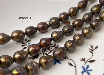 10-11x15 mm Copper Brown Color Freshwater Rice/Oval Pearls Genuine Copper Brown Freshwater Rice Pearl Beads #1923