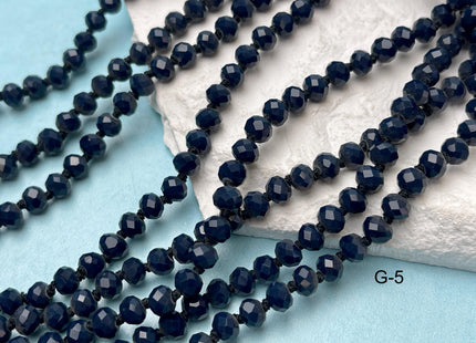 60 inches 5x6mm Hand Knotted Crystal Beads Necklace Double Or Triple Wrapped Ready To Wear Crystal Beads Finished Necklace #3289