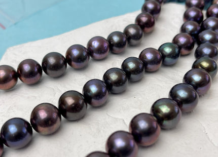 10-11.5 mm AAAA Peacock OR Purplish Peacock Round Freshwater Pearl Beads Genuine Top Quality Peacock Round Freshwater Pearl #1328