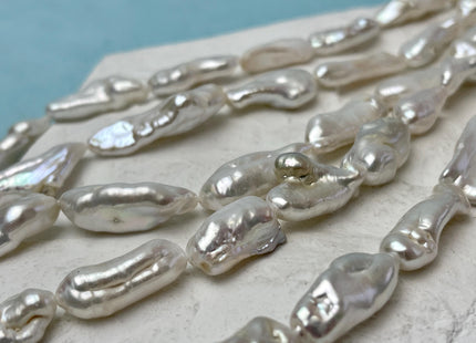 7-10x13-30 mm Natural White Biwa Stick Freshwater Pearls Genuine Natural White Stick Pearls Natural Freshwater Pearl Beads #P3159