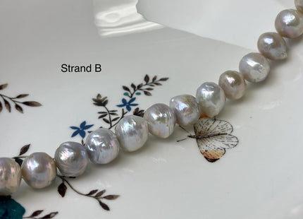 11-14 mm AAA Natural Mauve Pink White Seaweed Baroque Freshwater Pearl Beads Natural LargeBaroque Edison Pearl With Iridescent Color #P2969