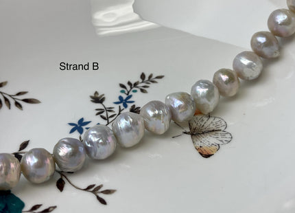 11-14 mm AAA Natural Mauve Pink White Seaweed Baroque Freshwater Pearl Beads Natural LargeBaroque Edison Pearl With Iridescent Color #P2969