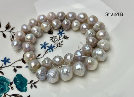 11-14 mm AAA Natural Mauve Pink White Seaweed Baroque Freshwater Pearl Beads Natural LargeBaroque Edison Pearl With Iridescent Color #P2969