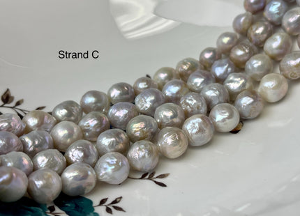 11-14 mm AAA Natural Mauve Pink White Seaweed Baroque Freshwater Pearl Beads Natural LargeBaroque Edison Pearl With Iridescent Color #P2969