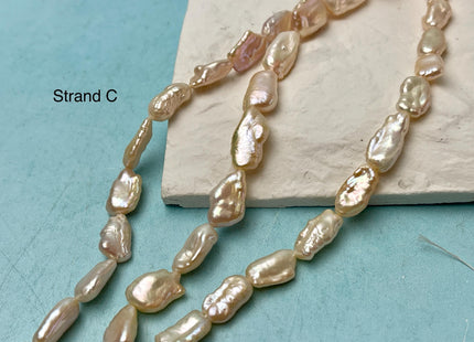 6-11x10-18 mm AAA Natural White and Pink Biwa Stick Freshwater Pearl Beads Genuine High Luster Rare Biwa Keshi Freshwater Pearls #P2970